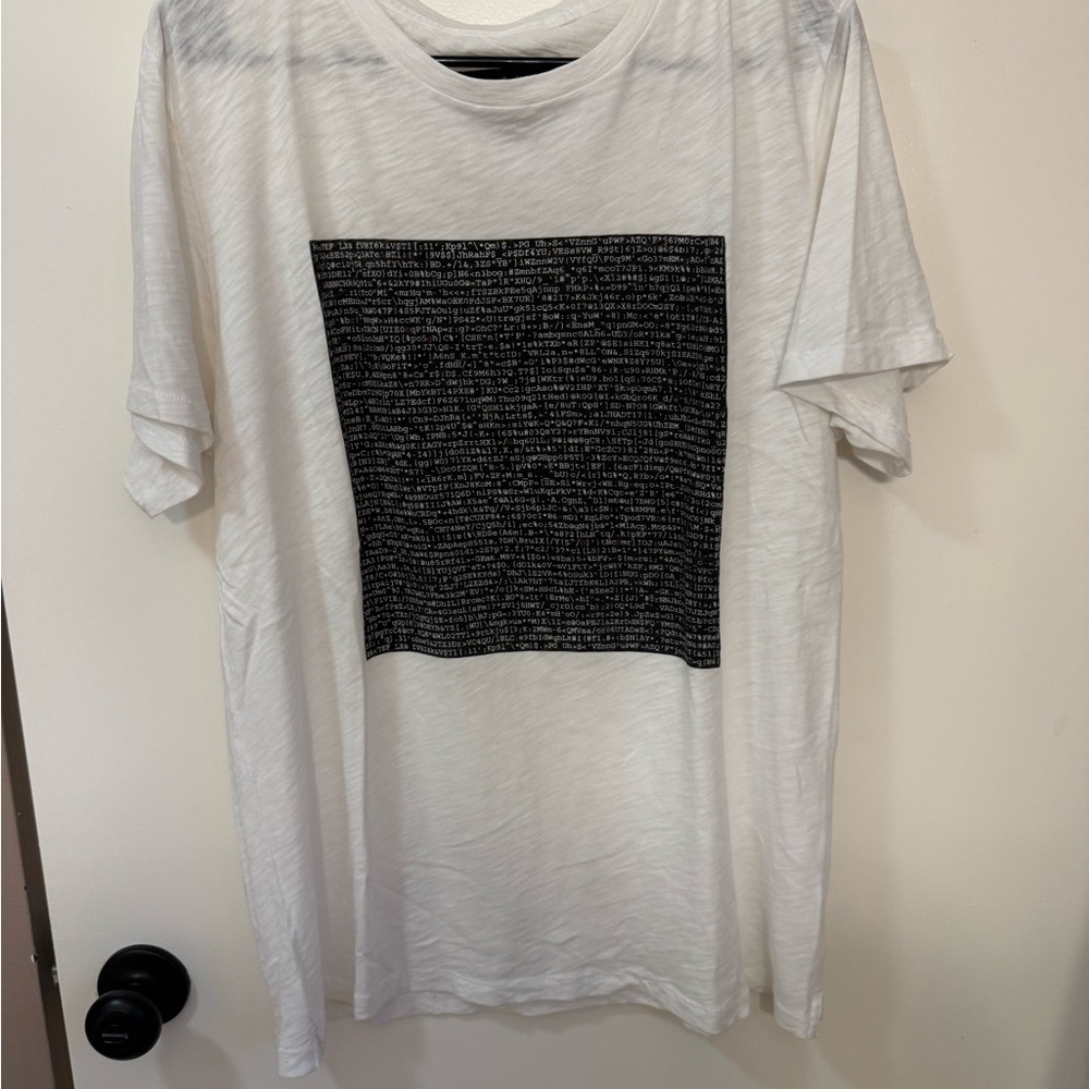 rag & bone White Tee with Black Text Graphic